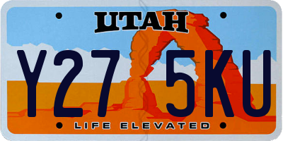 UT license plate Y275KU