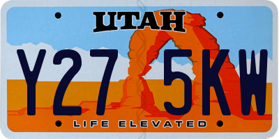 UT license plate Y275KW