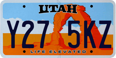 UT license plate Y275KZ