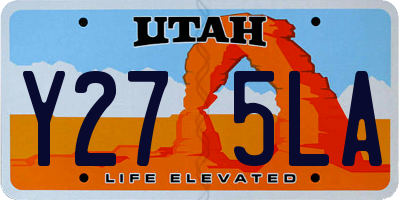 UT license plate Y275LA