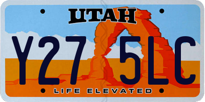 UT license plate Y275LC