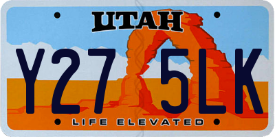 UT license plate Y275LK
