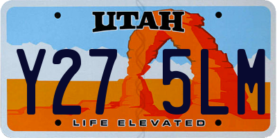 UT license plate Y275LM