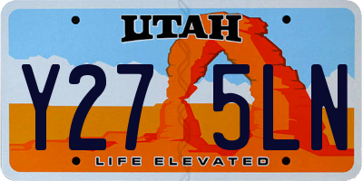 UT license plate Y275LN