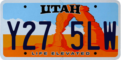 UT license plate Y275LW