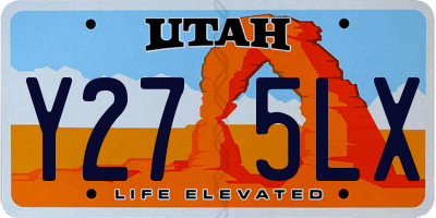 UT license plate Y275LX