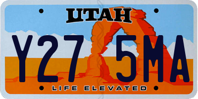 UT license plate Y275MA