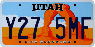 UT license plate Y275MF