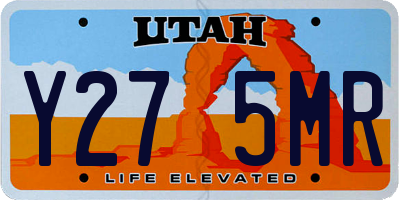 UT license plate Y275MR
