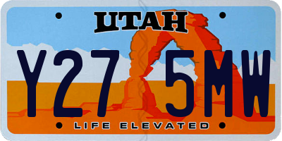 UT license plate Y275MW