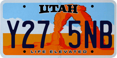 UT license plate Y275NB