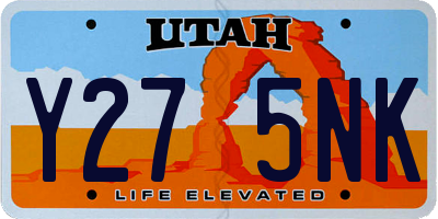 UT license plate Y275NK