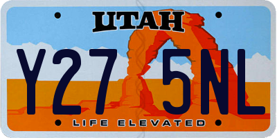 UT license plate Y275NL