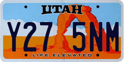 UT license plate Y275NM
