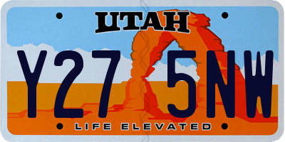 UT license plate Y275NW