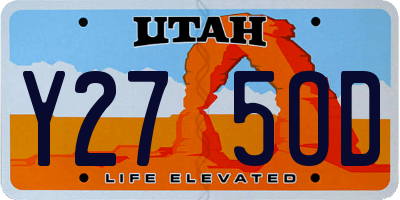 UT license plate Y275OD