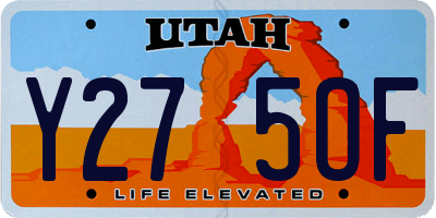 UT license plate Y275OF