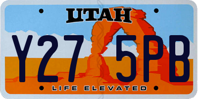 UT license plate Y275PB