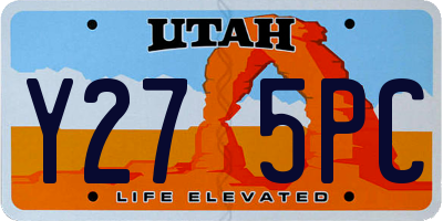 UT license plate Y275PC