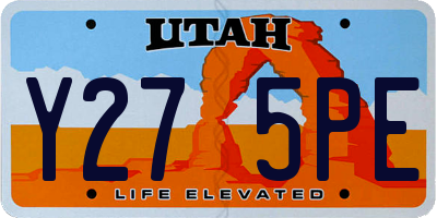 UT license plate Y275PE