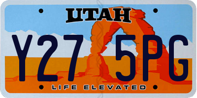 UT license plate Y275PG