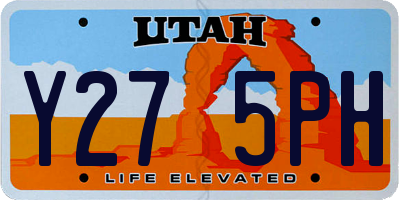UT license plate Y275PH