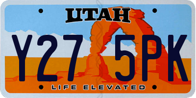 UT license plate Y275PK