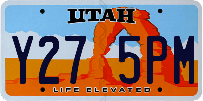 UT license plate Y275PM