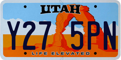 UT license plate Y275PN
