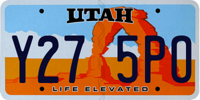 UT license plate Y275PO