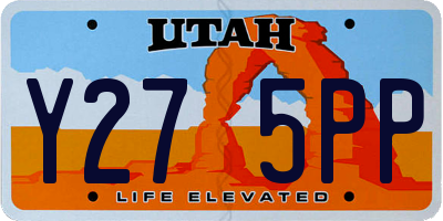 UT license plate Y275PP