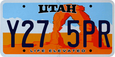 UT license plate Y275PR