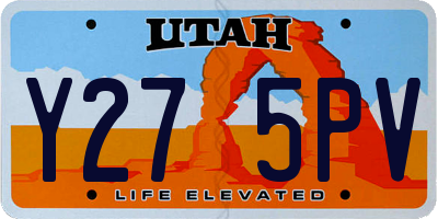 UT license plate Y275PV