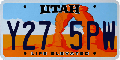 UT license plate Y275PW