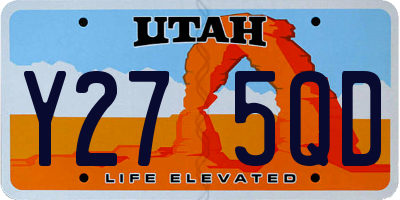 UT license plate Y275QD