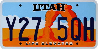UT license plate Y275QH