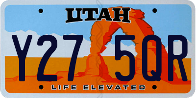 UT license plate Y275QR