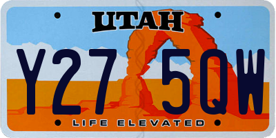 UT license plate Y275QW