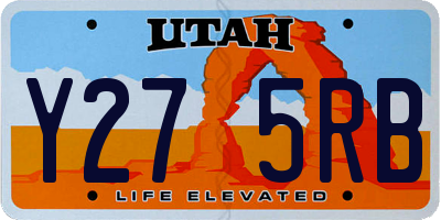 UT license plate Y275RB
