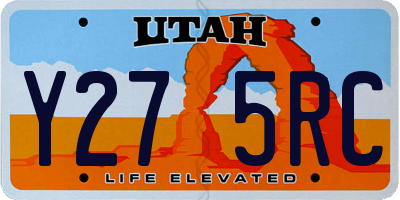 UT license plate Y275RC