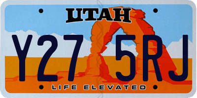 UT license plate Y275RJ