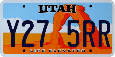 UT license plate Y275RR