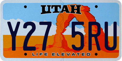 UT license plate Y275RU