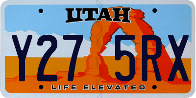 UT license plate Y275RX