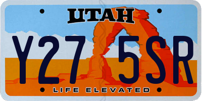 UT license plate Y275SR