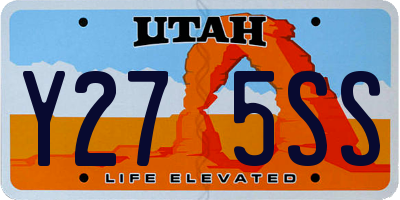 UT license plate Y275SS