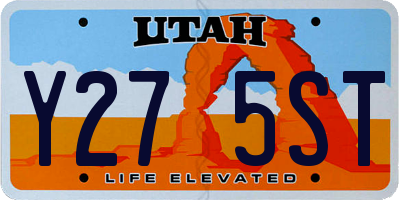 UT license plate Y275ST
