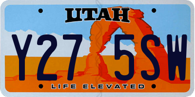 UT license plate Y275SW