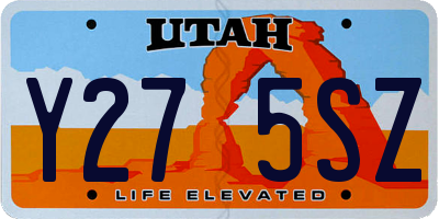 UT license plate Y275SZ