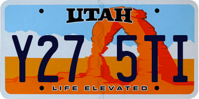 UT license plate Y275TI